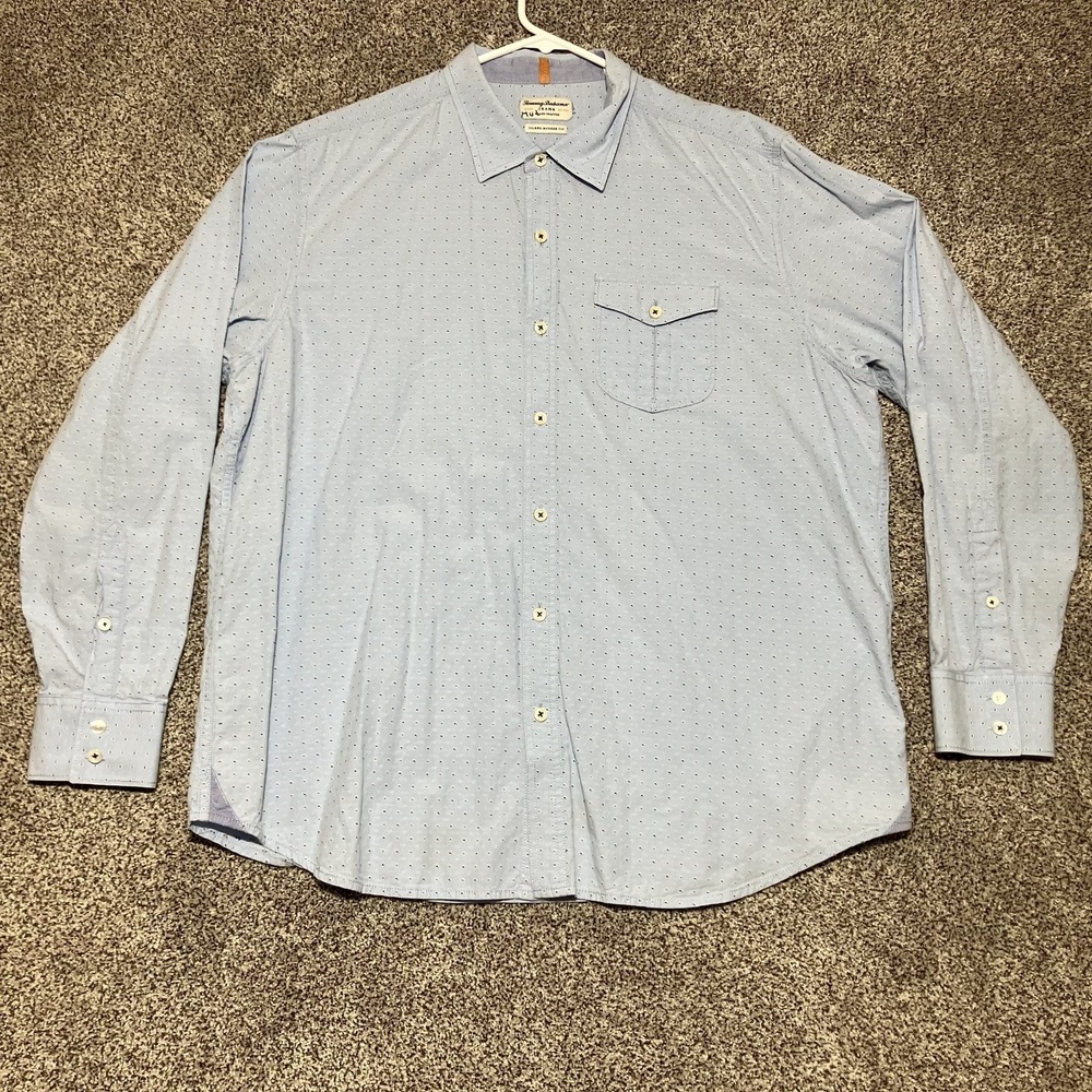 Tommy Bahama Jeans Shirt Size Extra Large Island Crafted Modern Fit Beach Button